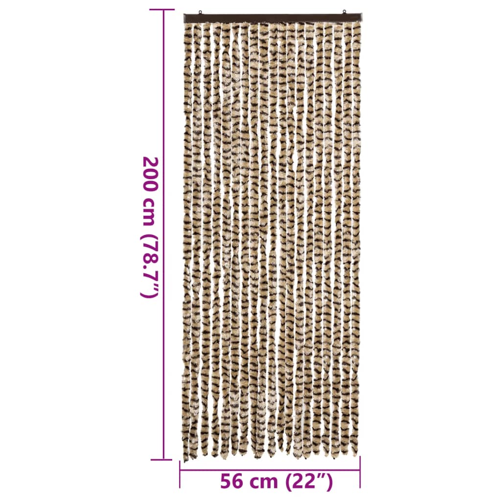 Fly Curtain Beige and Brown 56x200 cm Chenille